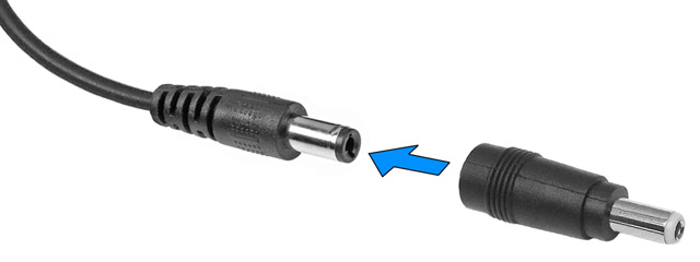 Adapter wtyku zasilania wtyk DC 2.5/5.5mm - gniazdo DC 2.1/5.5mm